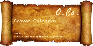 Orovan Csinszka névjegykártya